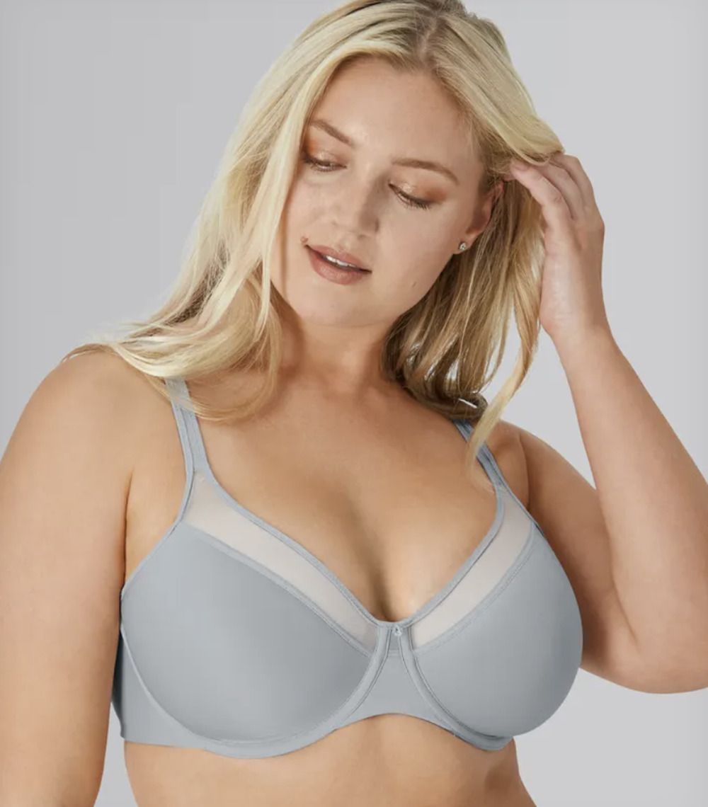 Bali Women's 36C Crystal Grey One Smooth U Underwire Ultra Light Bra OS25-8